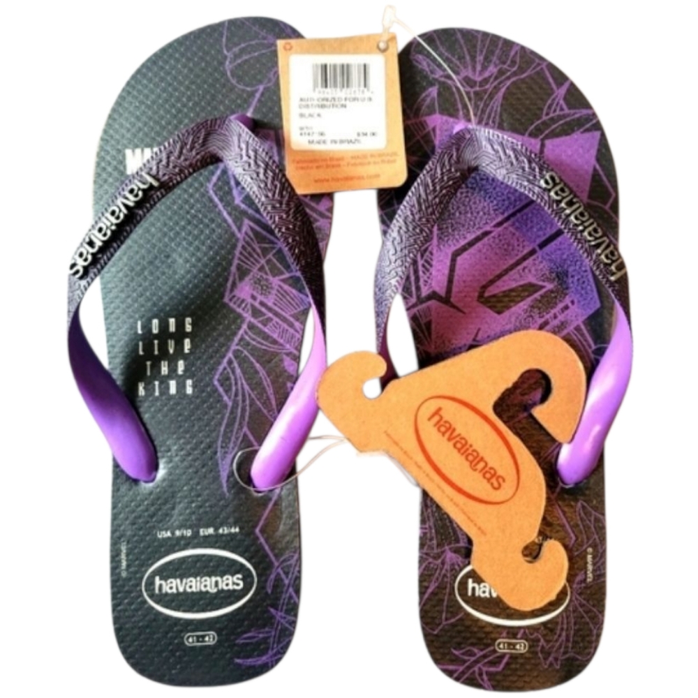 - 💜💜Havaianas Marvel Purple and Black Flip Flops MEN SOZ